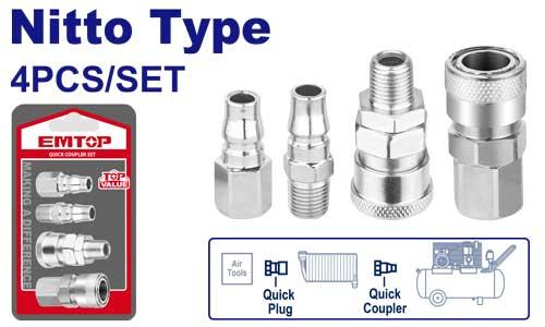 4 Pcs air coupler and plug set