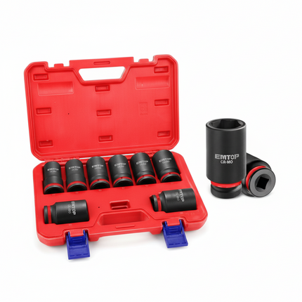 EMTOP 8 Pc 3/4"DR Deep Impact Socket Set