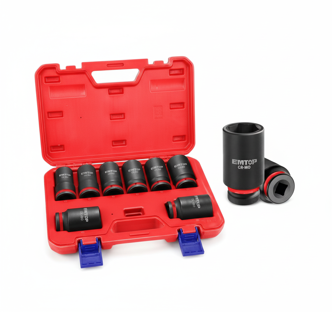 EMTOP 8 Pcs 3/4"DR. Deep Impact Socket Set EMSSD34082L