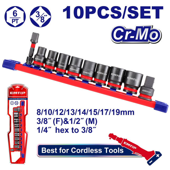 10 Pcs 3/8"DR. impact socket set