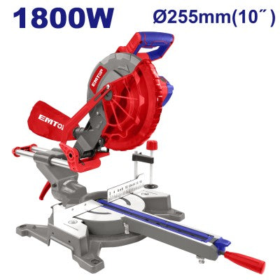 EMTOP 255mm Sliding Mitre Saw 1800W