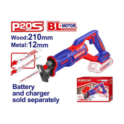 EMTOP 20V Cordless Reciprocating Saw ELRS202108