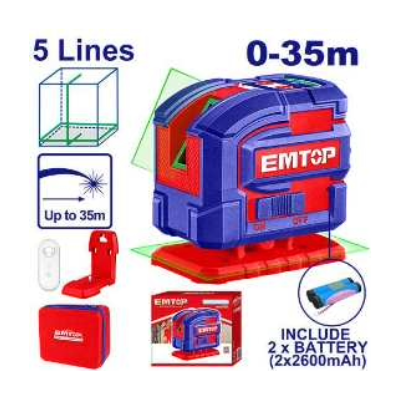 EMTOP 35m Self-leveling Green Line Laser - 5 Lines ESLE306502