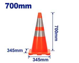 EMTOP 700mm Safety Cone with Reflective Tape