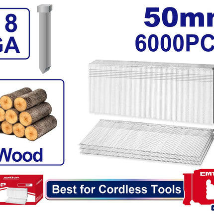 EMTOP 18GA 50mm Brad Nails 6000pc