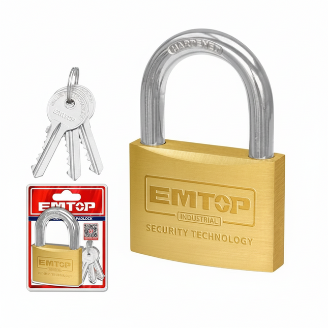 EMTOP 60mm HD Brass Padlock EPDKB6021