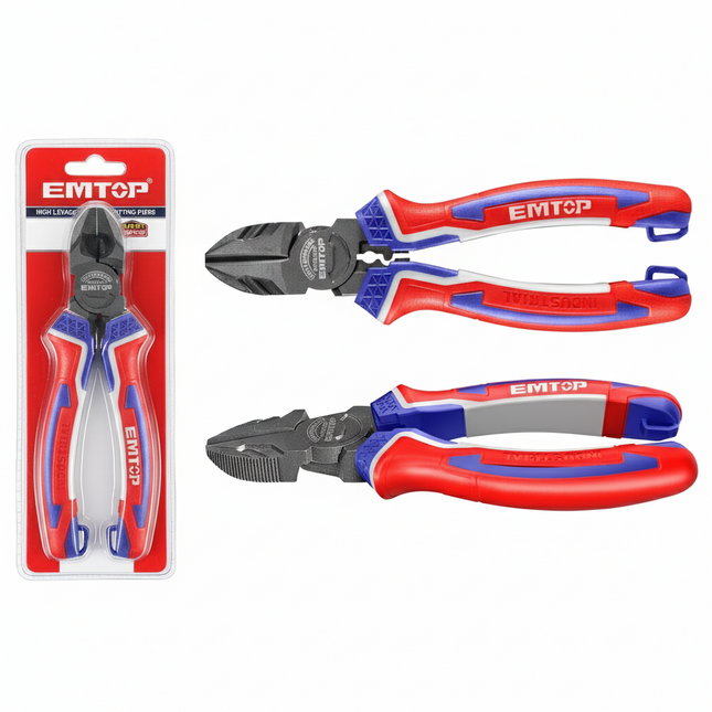 EMTOP 180mm High Leverage Diagonal Cutting Pliers