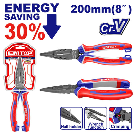 EMTOP 200mm High Leverage Long Nose Plier