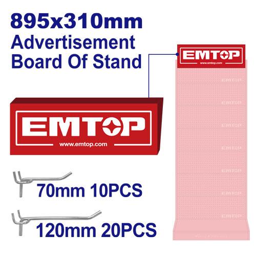 Advertisement board of EMTOP stand