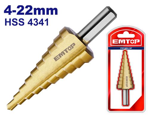 EMTOP 4-22mm Metal Step Drill Bit