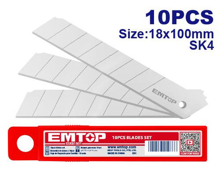 10 Pcs 18mm knife blades set