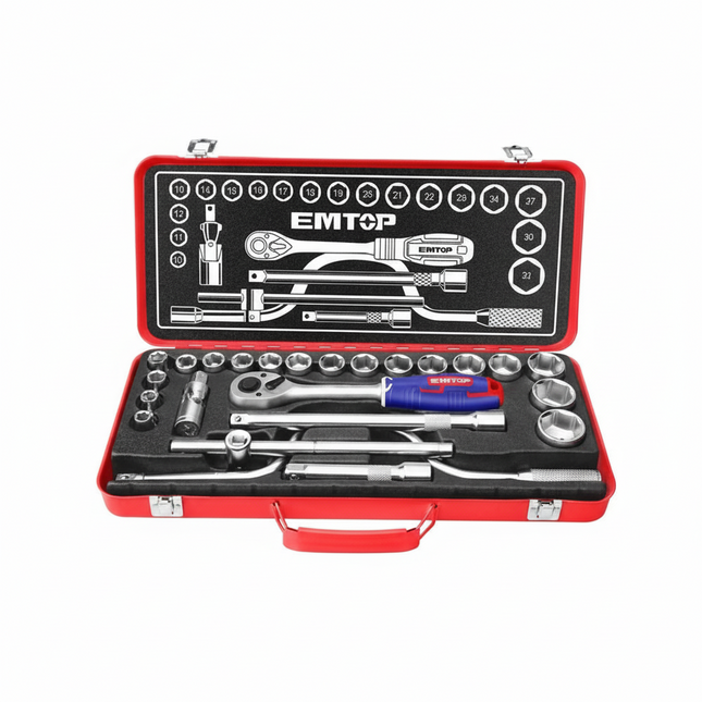 EMTOP 24 Pc 1/2" Metric Socket Set