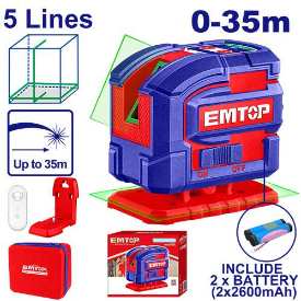 EMTOP 35m Self-leveling Green Line Laser - 5 Lines ESLE306502