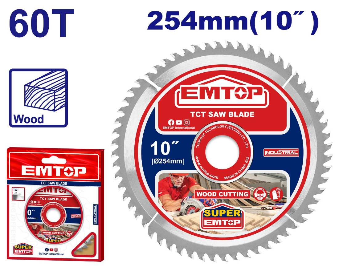 EMTOP 254mm TCT Saw Blade 60T ETCT125423