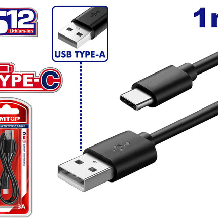 USB type-A to type-C cable