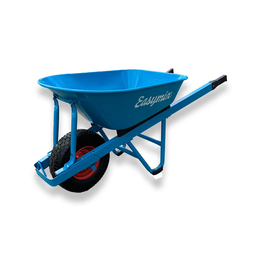 EasyMix Blue W / Barrow Hd Steel Tray Wide Pneumatic Wheel