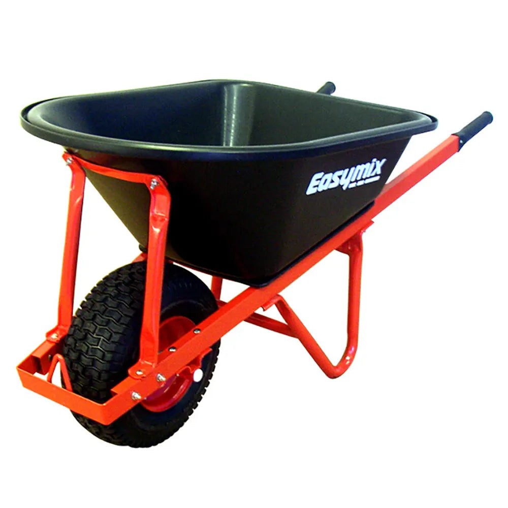 EasyMix Poly Tray Barrow Wide Wheel Steel Handles