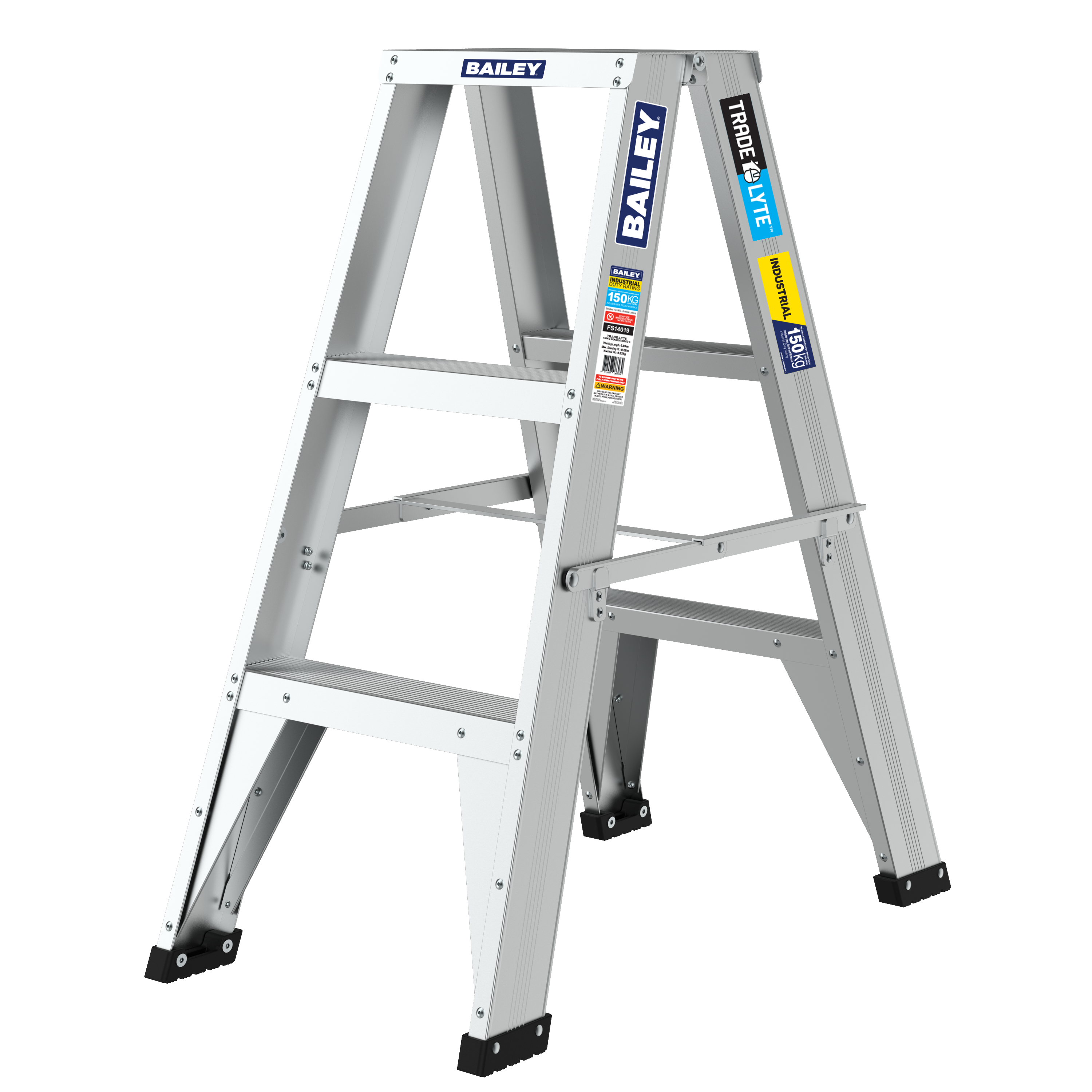 Bailey 0.9m Trade Lyte Double Sided 3 Step Stepladder 0.9M 150Kg FS14019