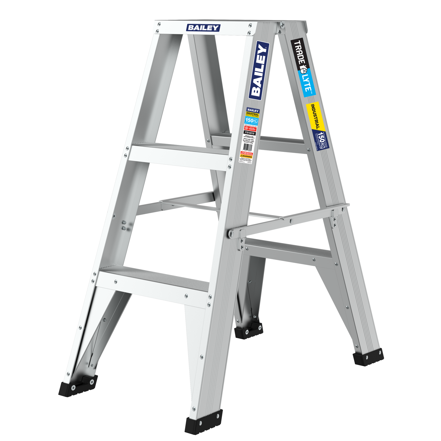 Bailey 0.9m Trade Lyte Double Sided 3 Step Stepladder 0.9M 150Kg FS14019