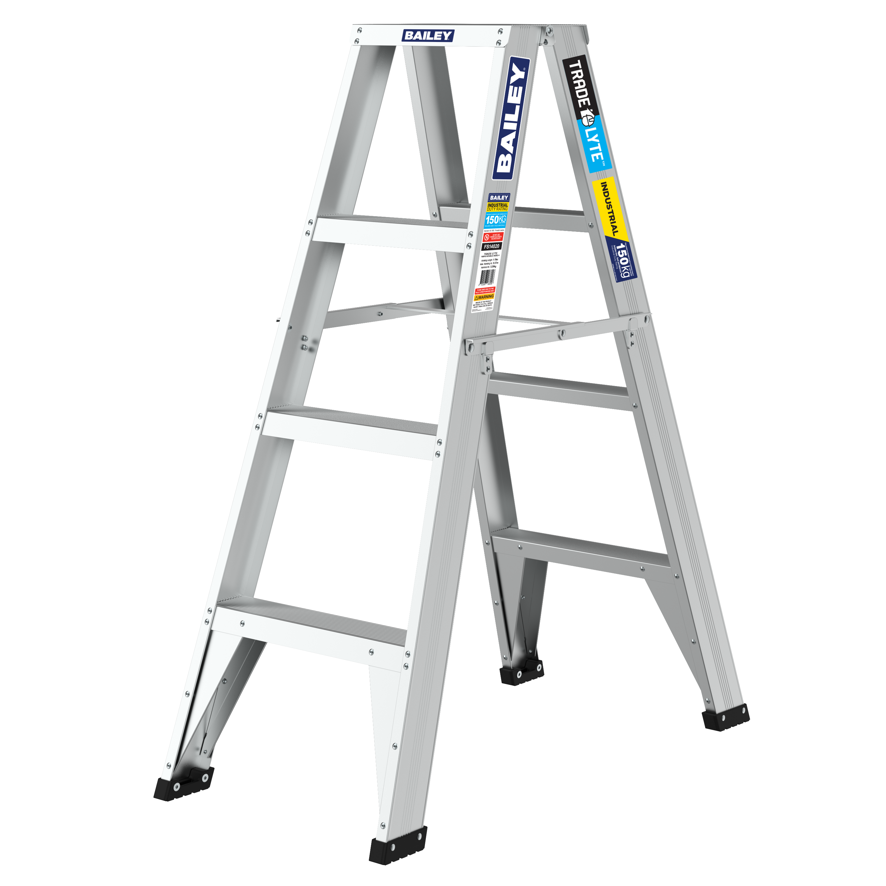 Bailey 1.2m Trade Lyte Double Sided 4 Step Stepladder 1.2M 150Kg FS14020