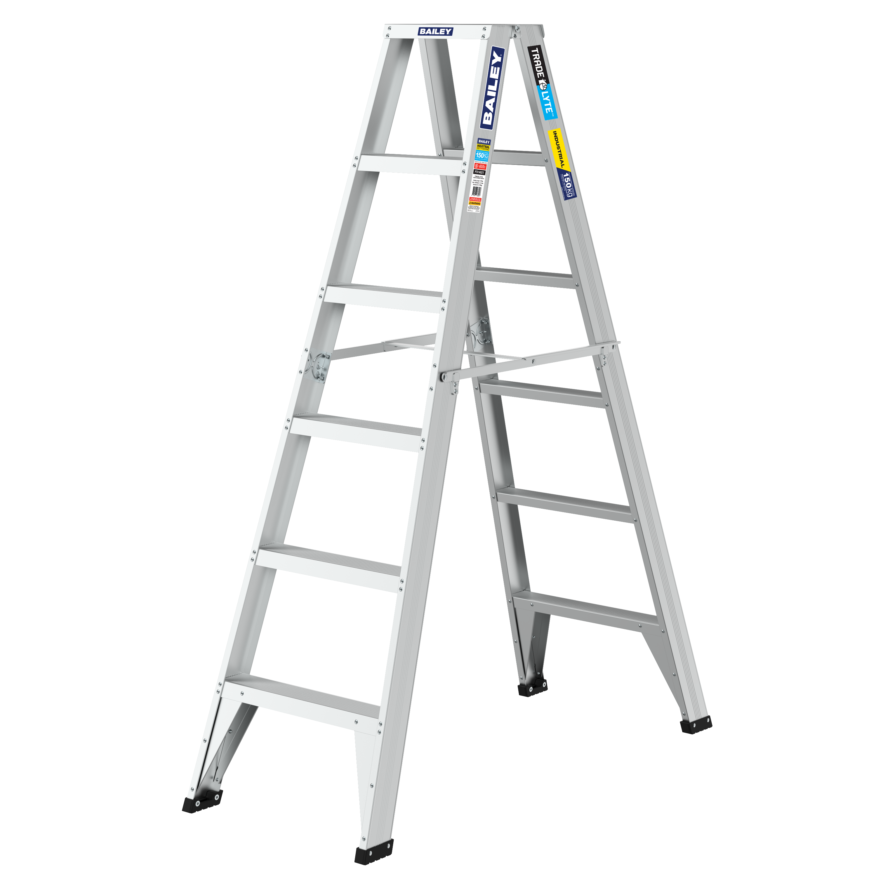 Bailey 1.8m Trade Lyte Double Sided 6 Step Stepladder 1.8M 150Kg FS14021