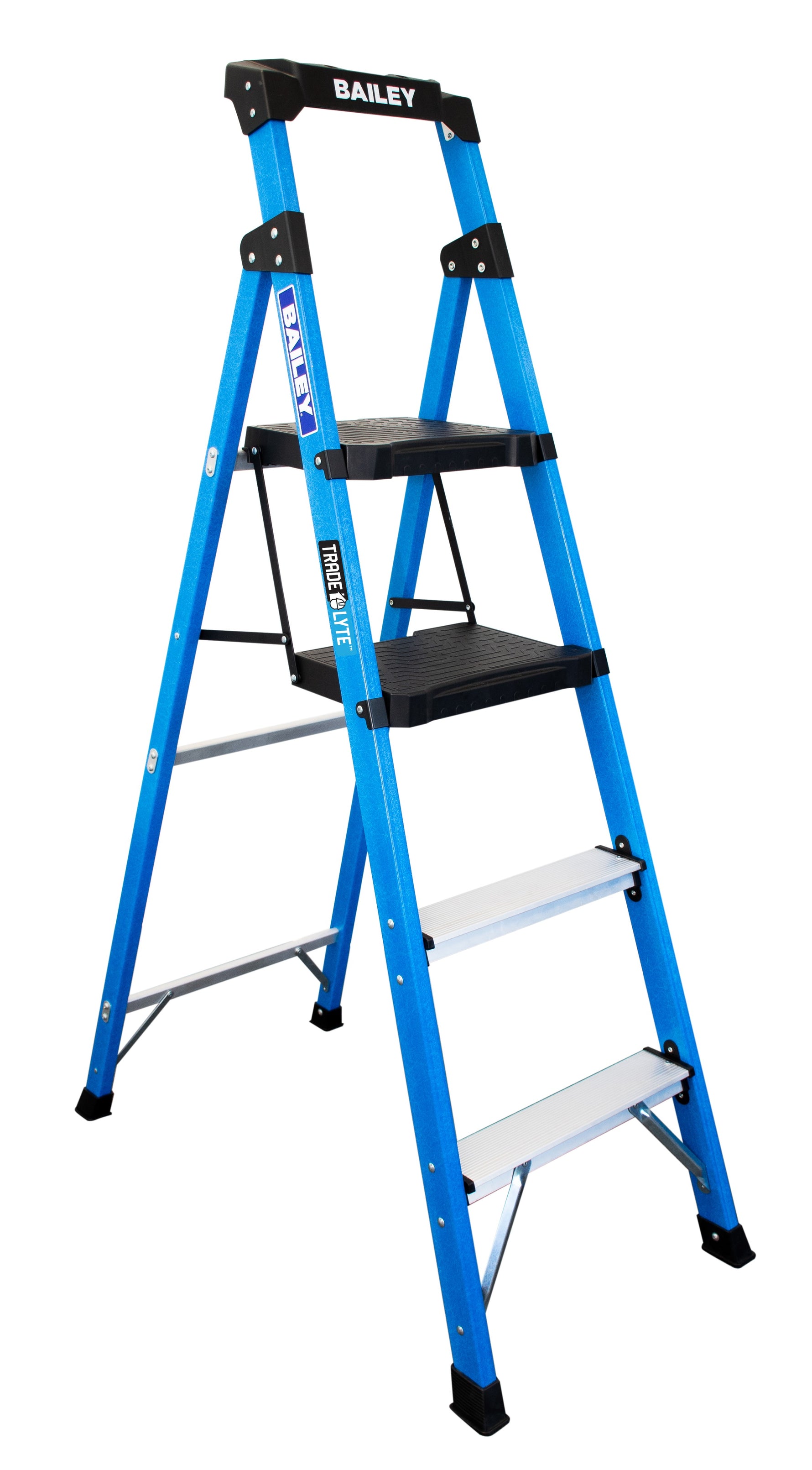 Bailey 1.2m Fibreglass Industrial Twin Platform Step Stool 4 135Kg FS14043