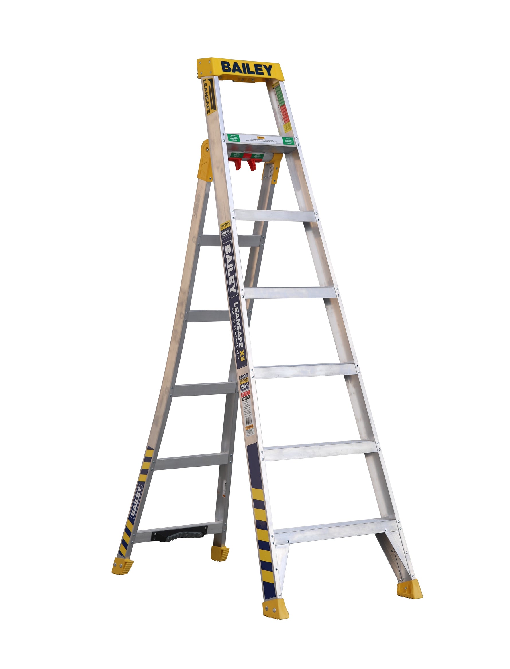 Bailey 2.1m Aluminium Leansafe X3 3 in 1 Ladder 2.1M 150kg FS14130