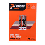 Paslode 90 x 3.15mm Hdg Impulse D Head Nail With Fuel - 3000 Pack B20571V