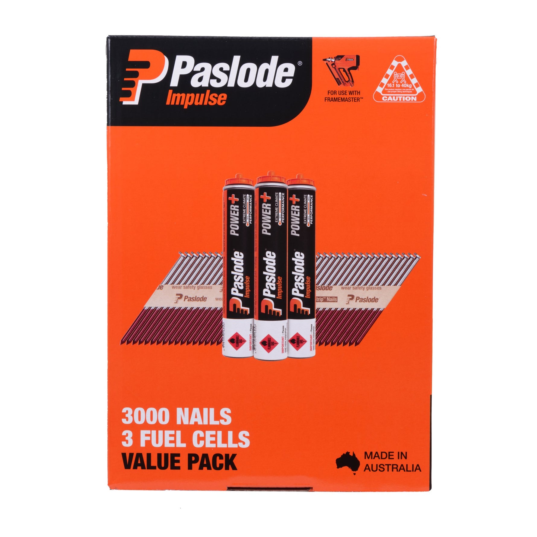 Paslode 90 x 3.15mm Hdg Impulse D Head Nail With Fuel - 3000 Pack B20571V
