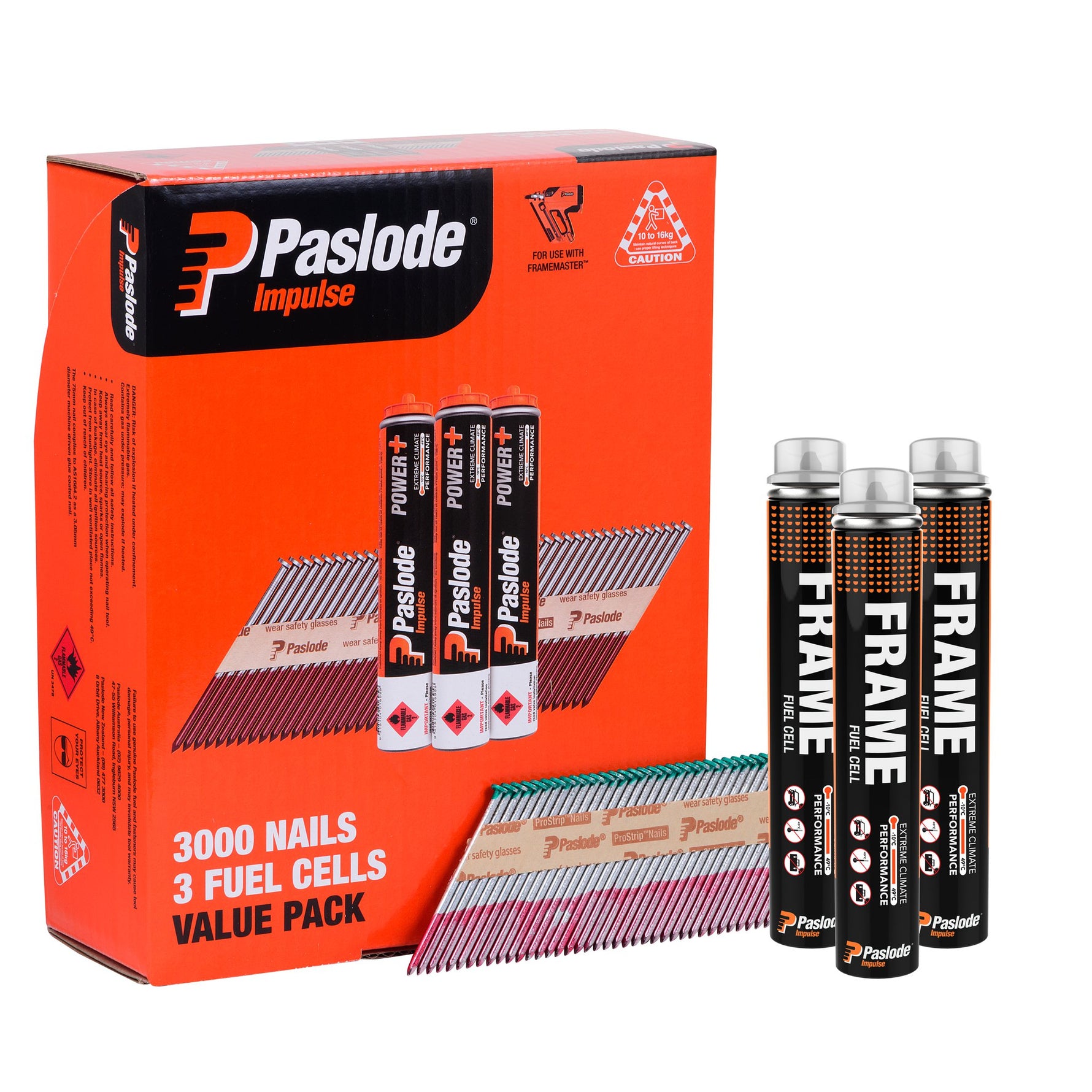 Paslode 75 x 3.06mm Hdg Impulse D Head Nail With Fuel - 3000 Pack B20569V