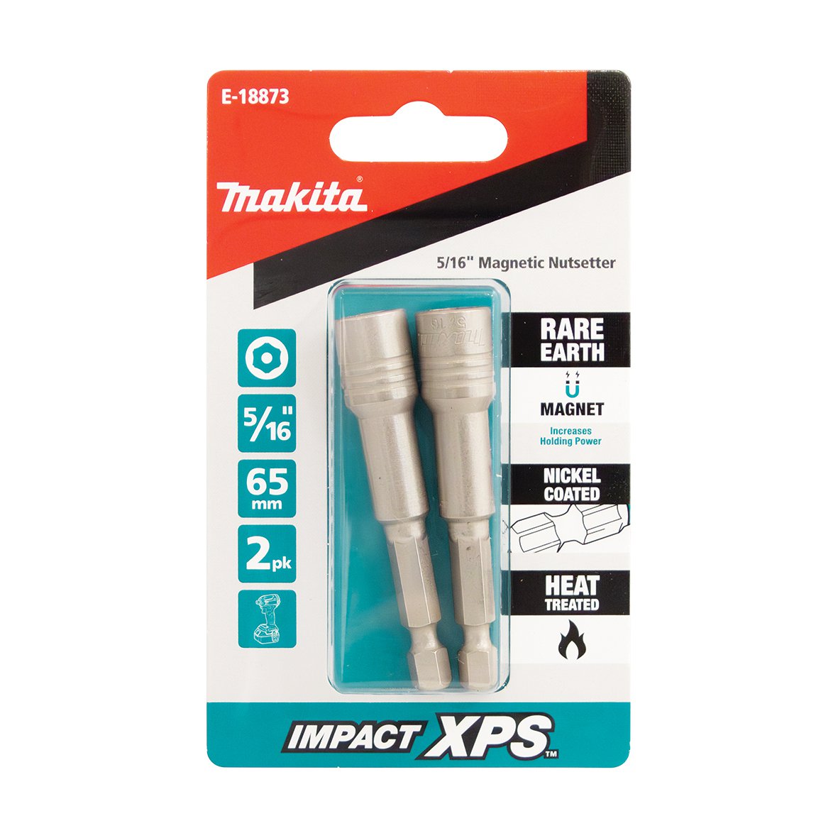 Makita Impact Xps 5/16 X 65mm Magnetic Nutsetter - 2pk E-18873