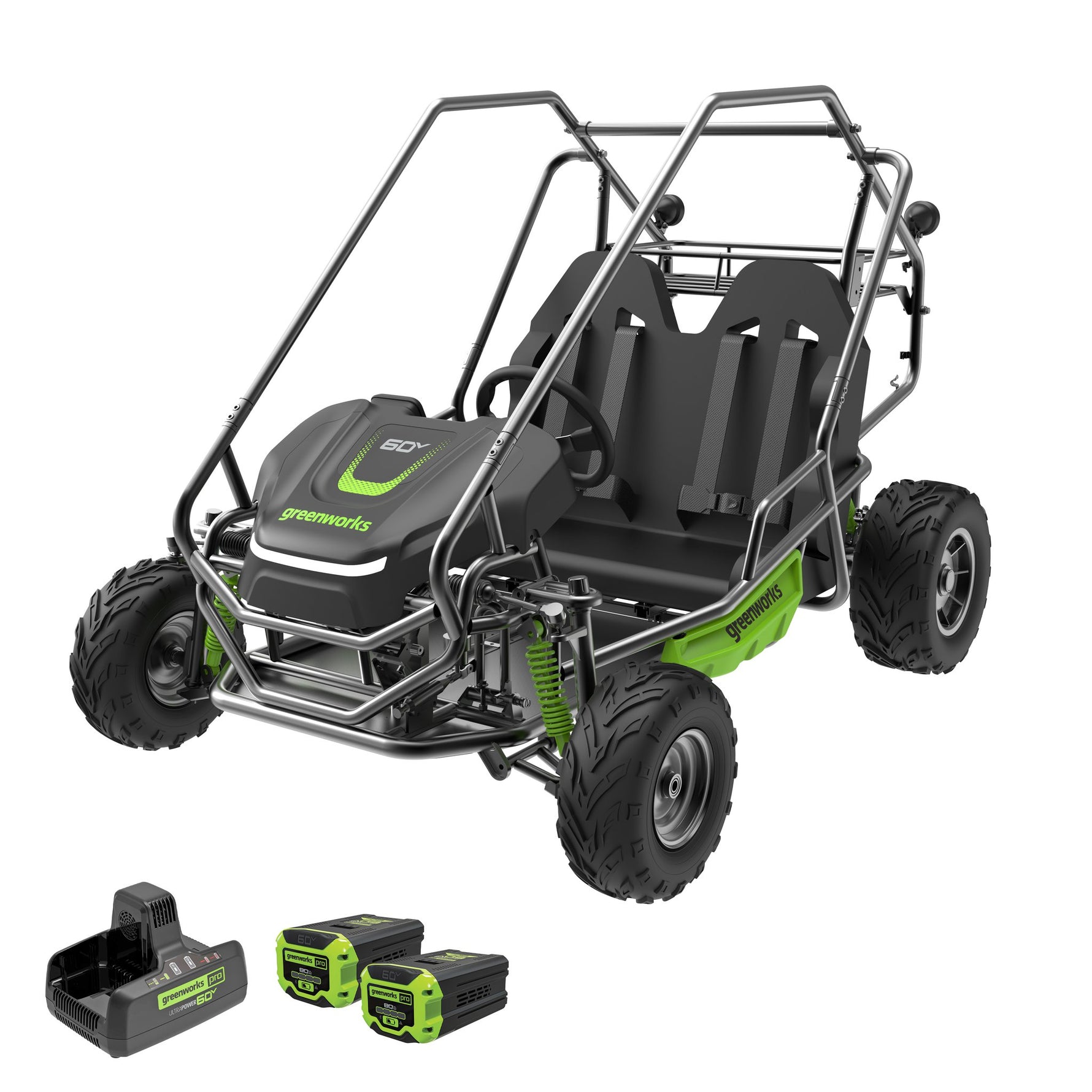 Greenworks 60V 2 x 8.0Ah Off Road Go Kart w/ Charger Kit 7403607AU