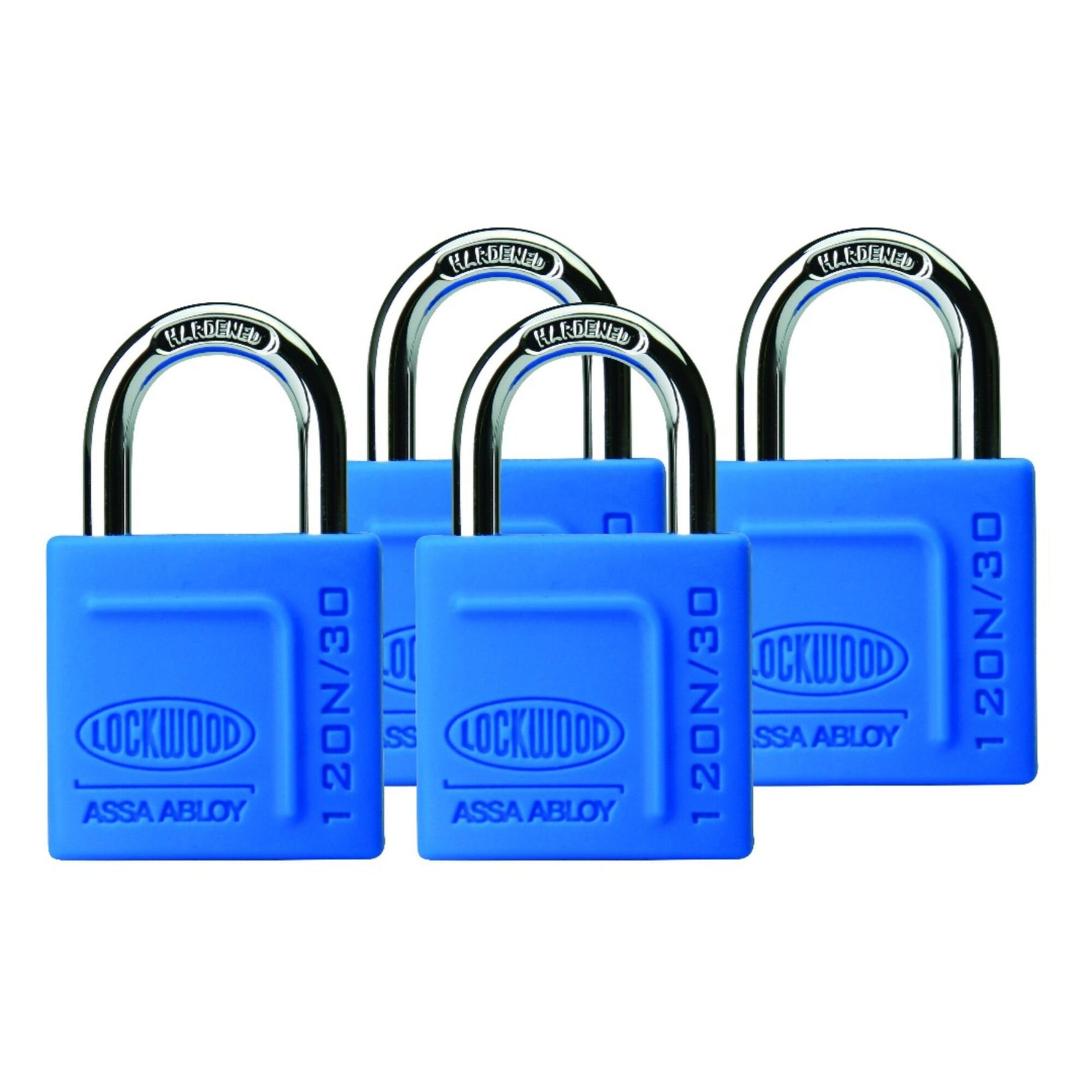 Lockwood 120N Series Padlock 30mm With 18mm Shackle With Silicon Jacket 4DP Quad Pack Keyed Alike 120N/30/118/4DP