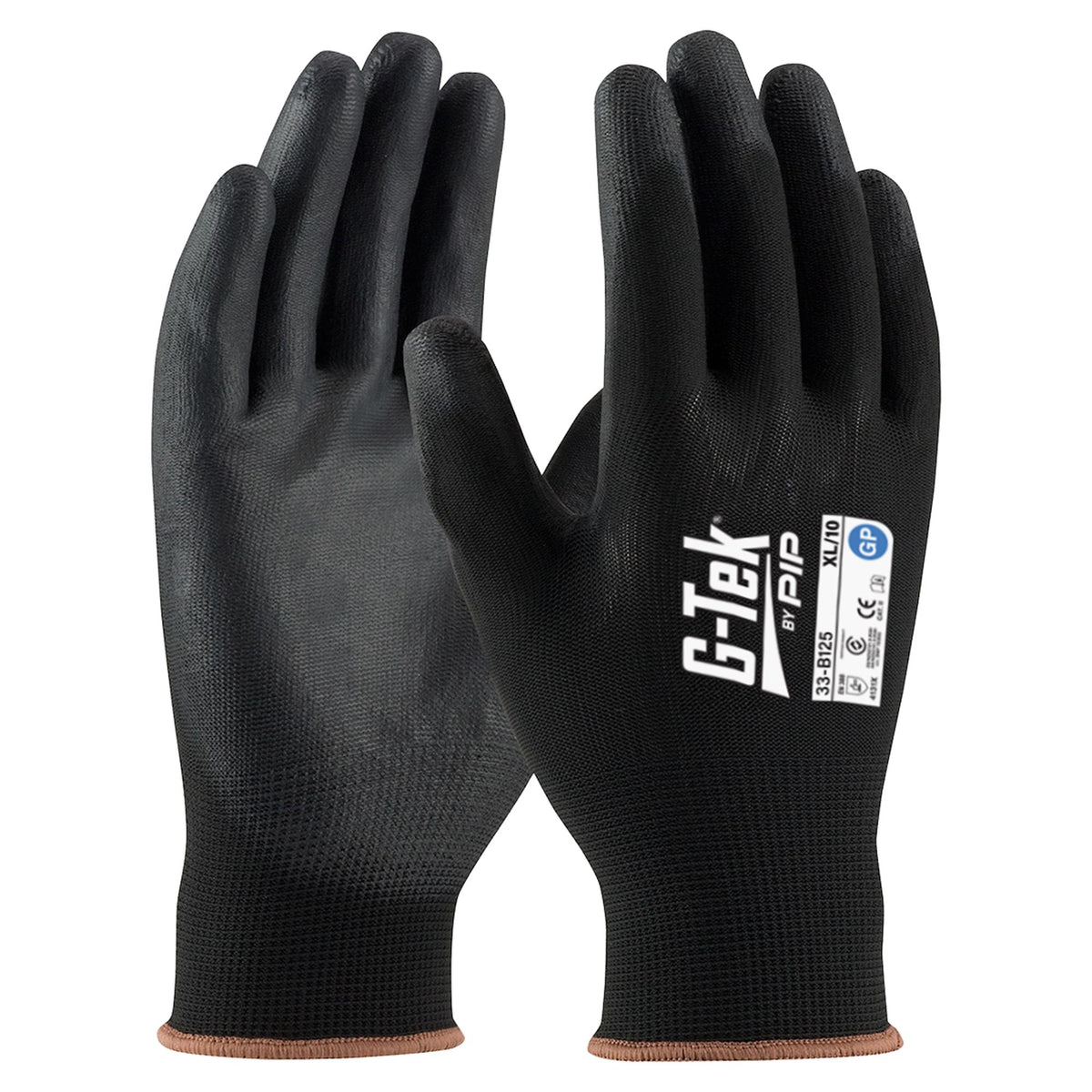 PIP Black Size 8 G-Tek 13G Black Nylon Gp Palm Dip Glove