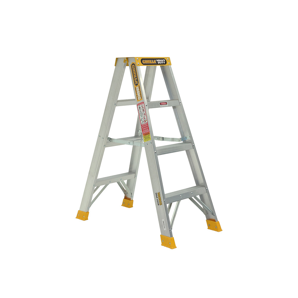 Gorilla SM004-HD Heavy Duty Double Sided Aluminium Ladder 1.2M (4ft) 180kg Industrial
