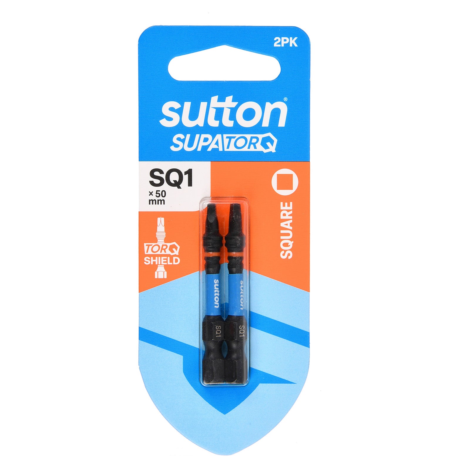 Sutton Tools Screwdriver Bit Supatorq Square/Robertson SQ1 50Mm 2Pk S204H02B01