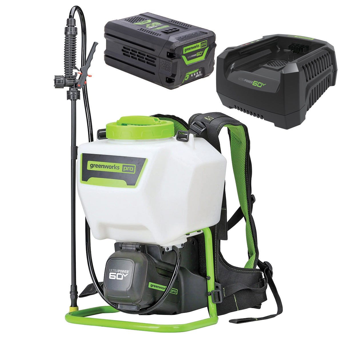 Greenworks 60v Backpack Sprayer Kit with 2.0ah battery and 6A charger - Kit 5202307AU-Kit