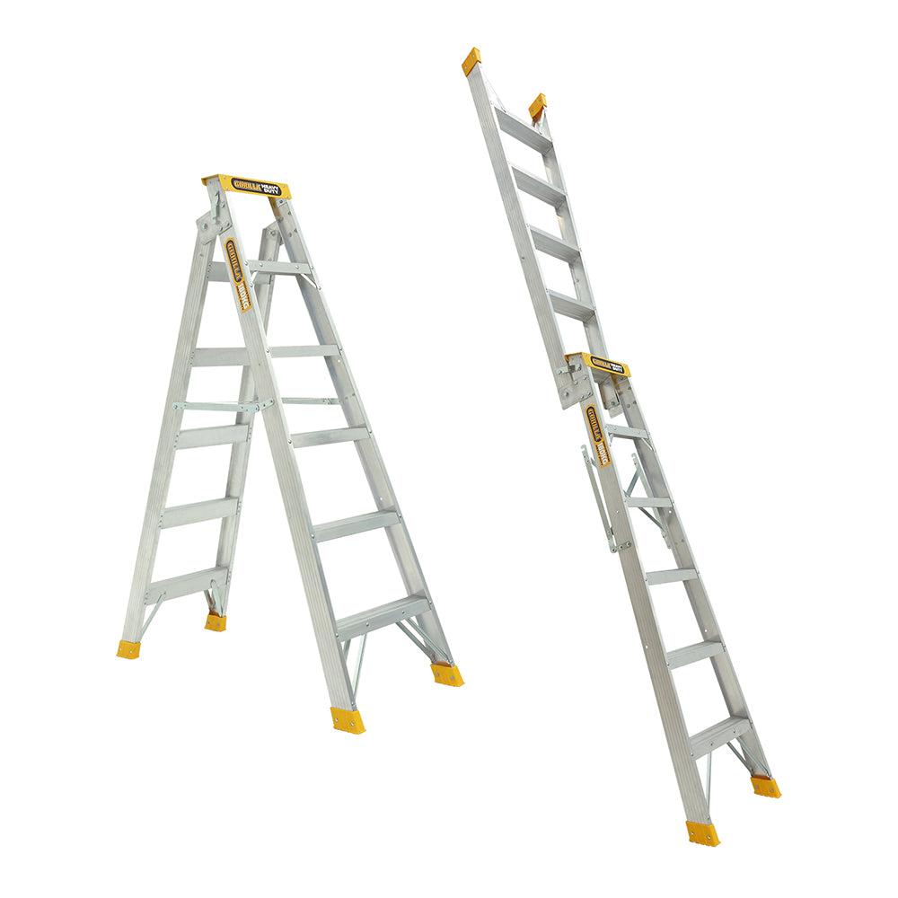 Gorilla DM006-HD Heavy Duty Dual Purpose Aluminium Ladder 1.8-3.3M (6-11ft) 180kg Industrial