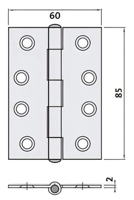 Trio Australia Butt 85x60x2.0 Lp Ss R1-T8520L