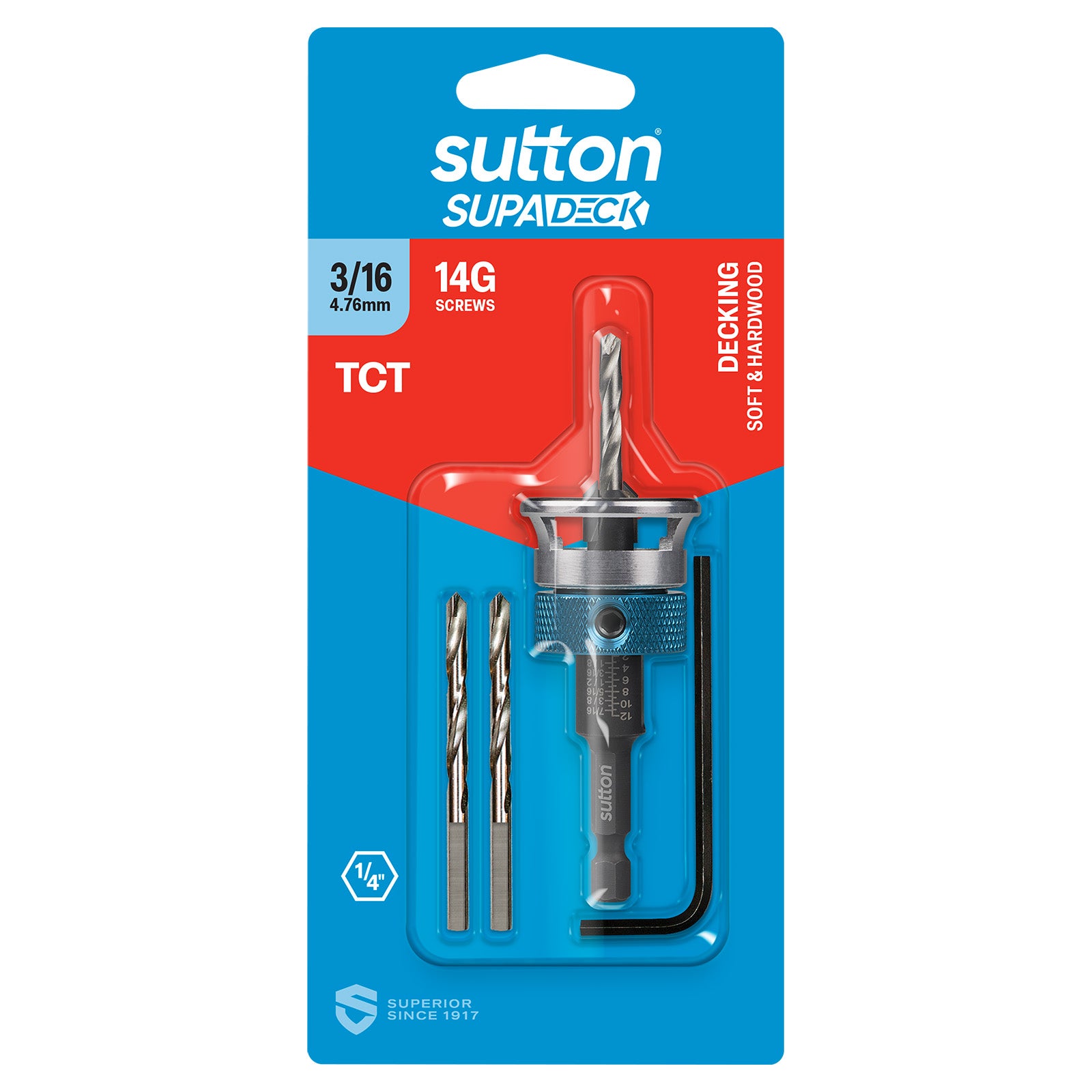 Sutton Tools Drill Tct Countersink Tct Supadeck 3/16In (14G) C118H0476