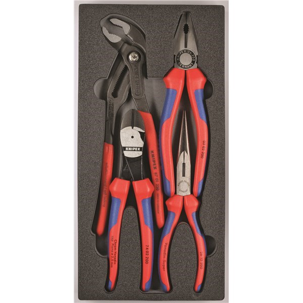 KNIPEX Mixed Plier Foam Tray Set 4pc 002001V08