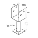 Vuetrade Post Support - 450mm X 90mm Full Stirrup VPS45090