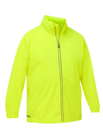 Bisley Workwear BJ6707 Men's Fluro Yellow L Packable Lightweight Ripstop Rain Jacket