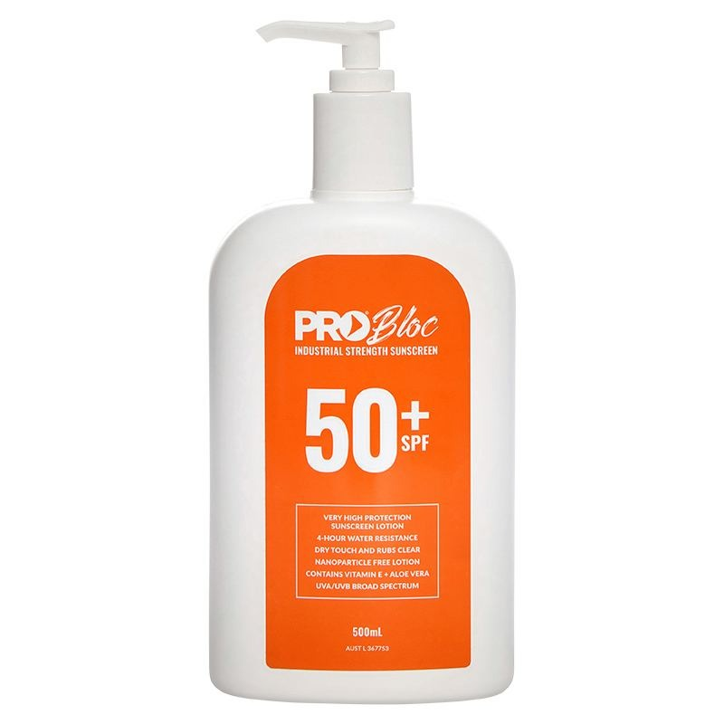 Pro Choice Safety Gear White Probloc Spf 50 + Sunscreen 500Ml Pump Bottle