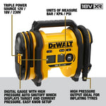 DeWalt 18V XR Li-ion Cordless Triple Source Tyre Inflator - Skin Only DCC018N-XJ
