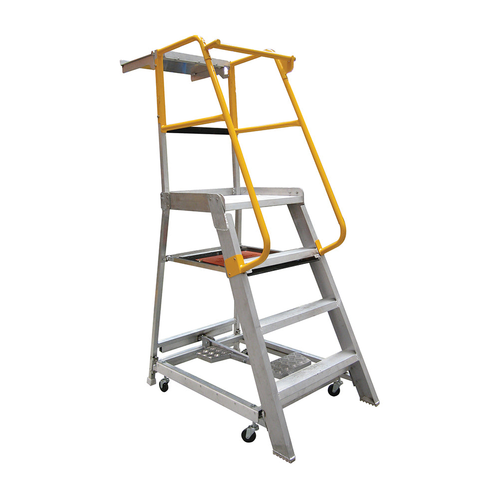 Gorilla GOP04 Order Picking Ladder 1.2M (4ft) Aluminium 200kg Industrial