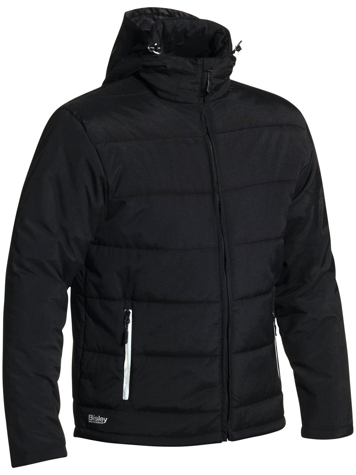Bisley Workwear BJ6928 Men's Black 5XL Puffer Jacket With Adjustable Hood BJ6928_BBLK5XL