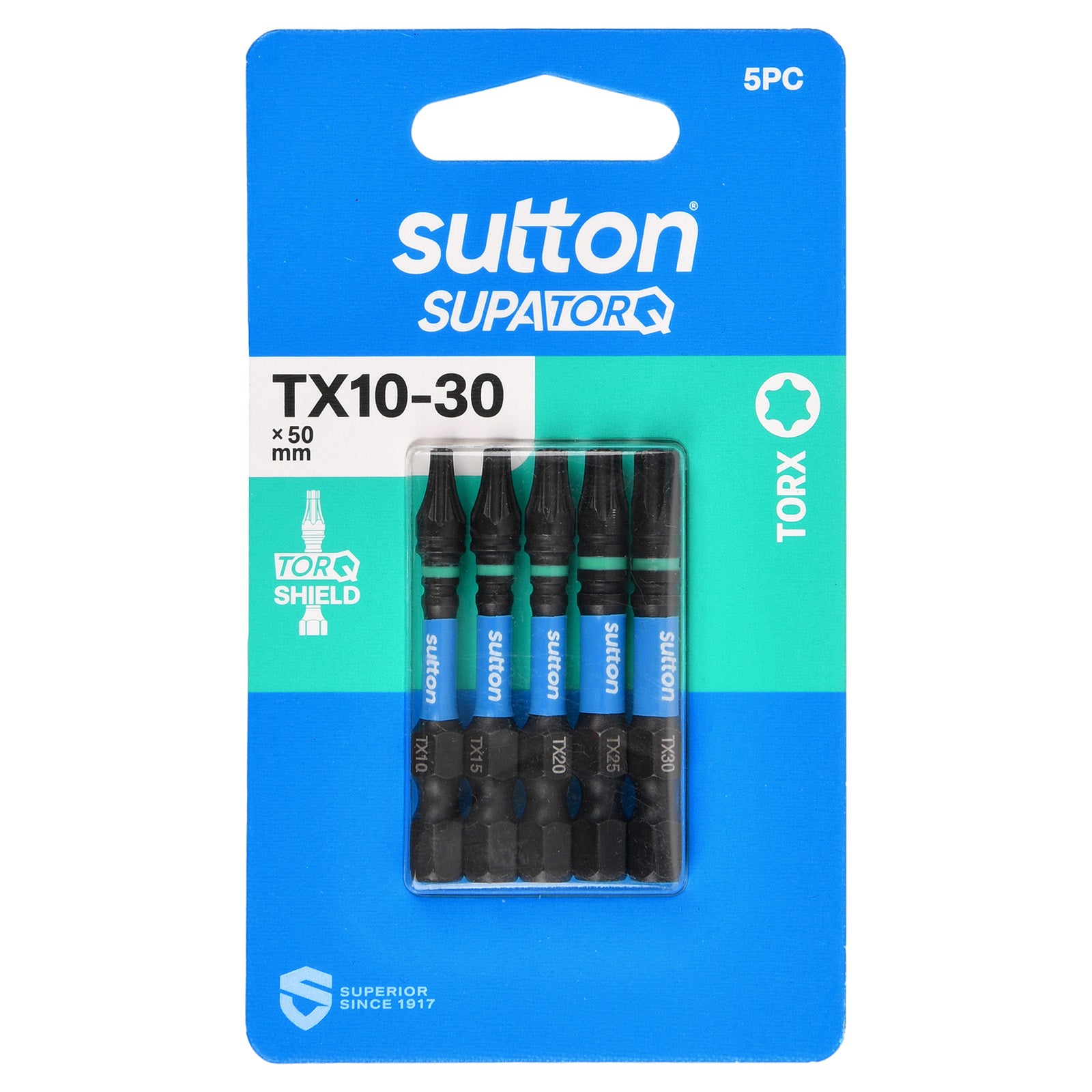 Sutton Tools Screwdriver Bit Supatorq Torx Set TX10-TX30 50Mm 5Pc S212S05B30