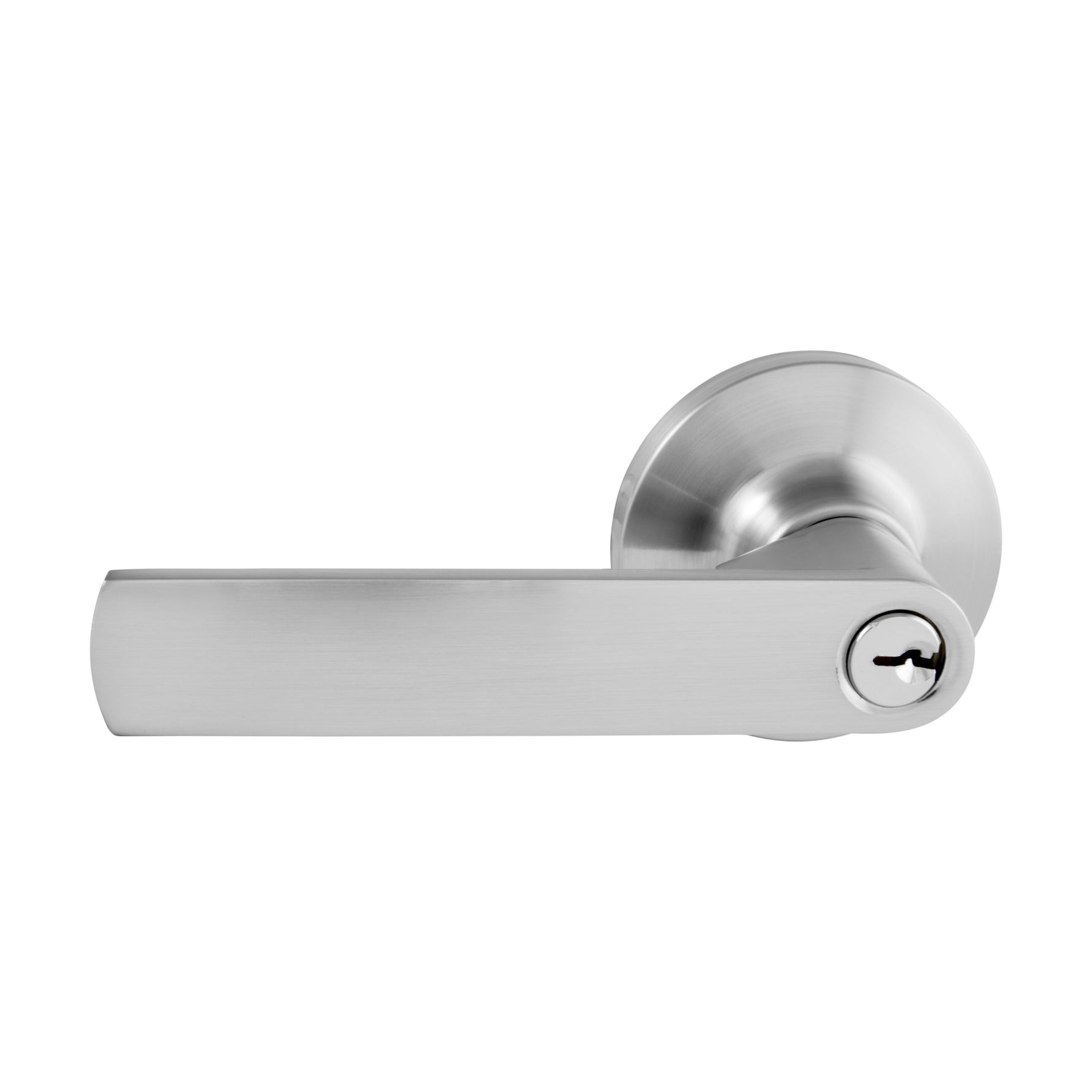 Gainsborough Satin Chrome Tradepro Round Rose Bela Entrance Key-in-Lever Set