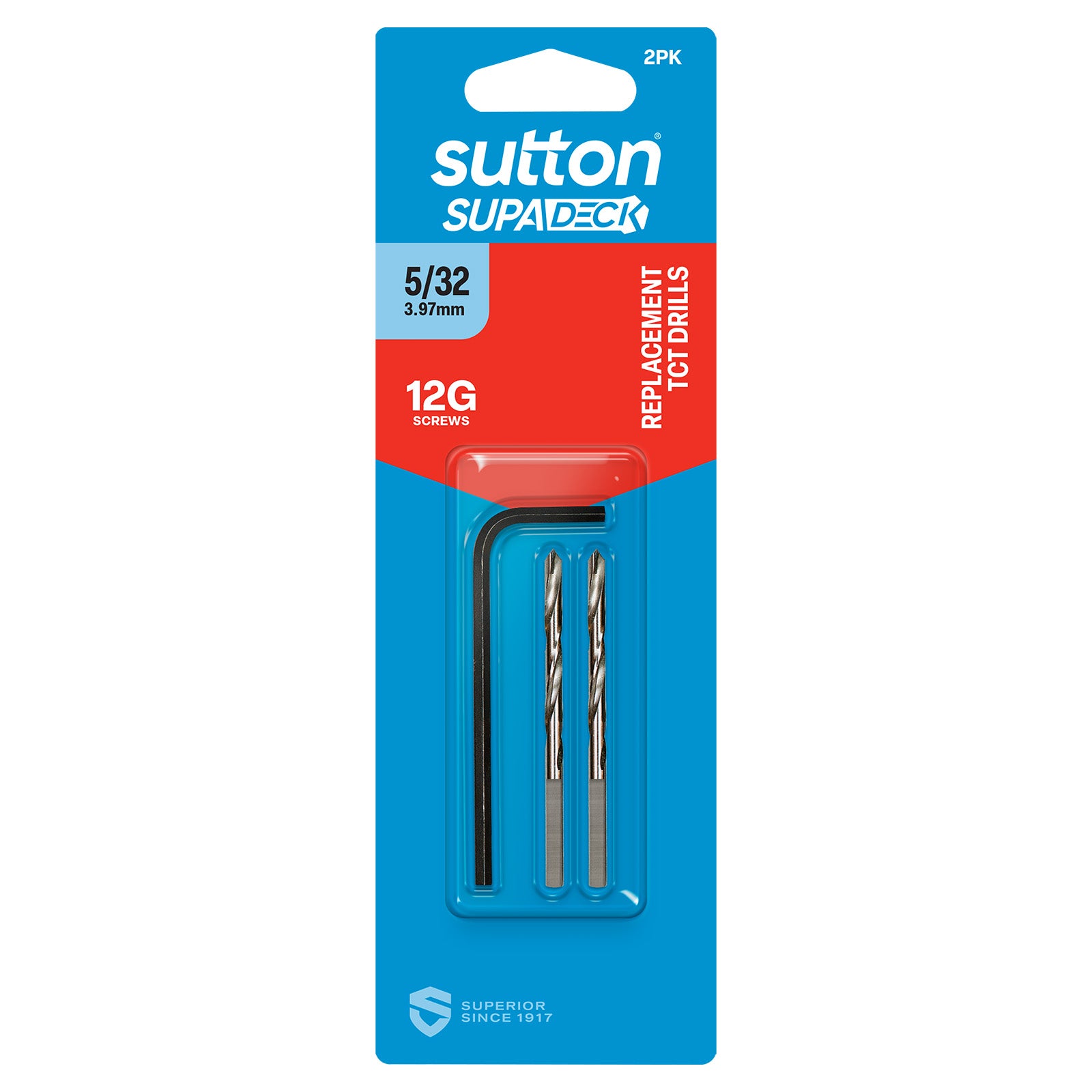 Sutton Tools Drill Tct Countersink Repl Supadeck 5/32In (12G) 2Pk C119H0397